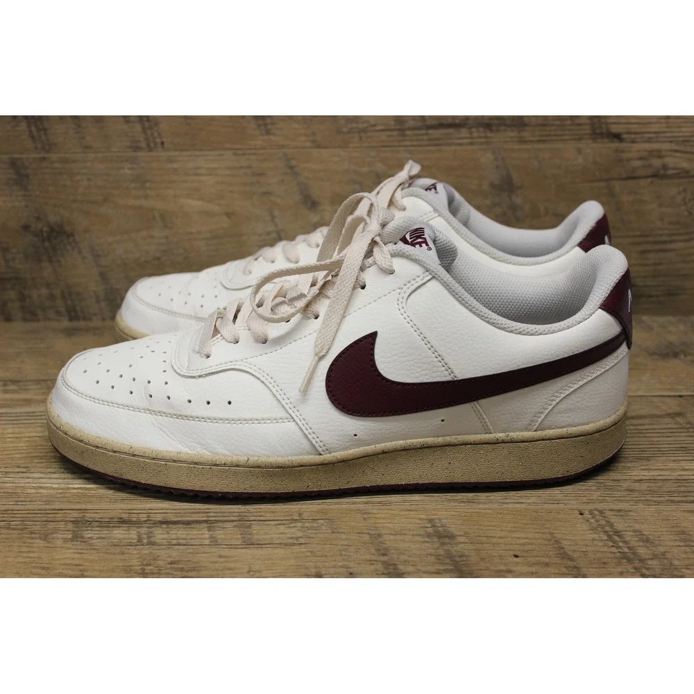 Nike Court‎ Vision Low Next Nature Men's Sneakers Size 13 Sail Dark Beetroot